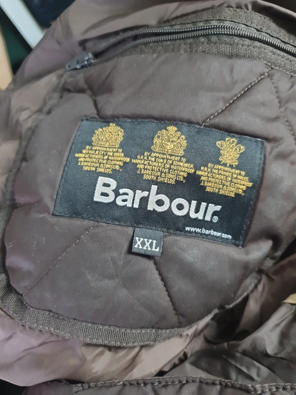 Vintage quilted Barbour jas maat XXL