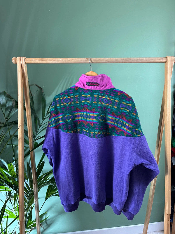 Vintage 90s crazy fleece trui maat L