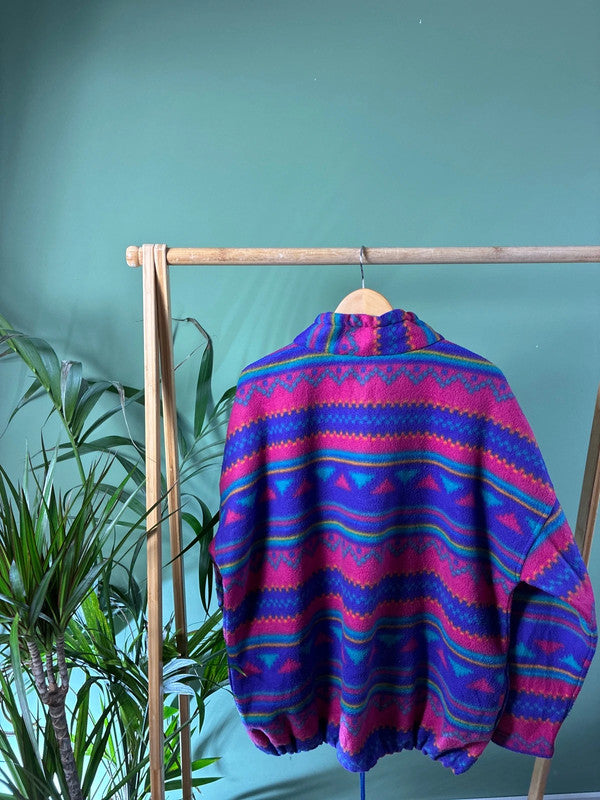 Vintage 90s crazy fleece trui maat XL