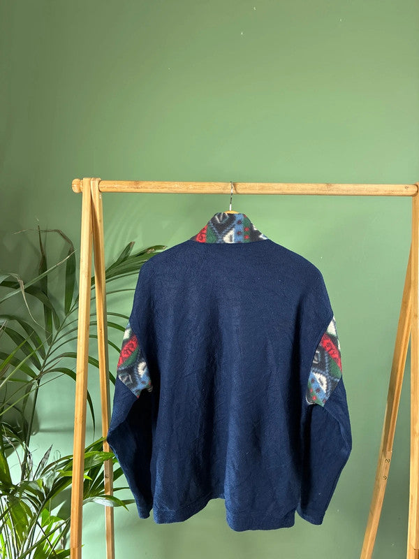 Vintage 90s crazy fleece trui maat L