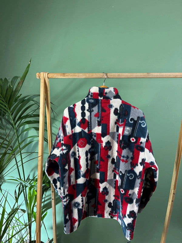 Vintage 90s style crazy fleece trui maat L