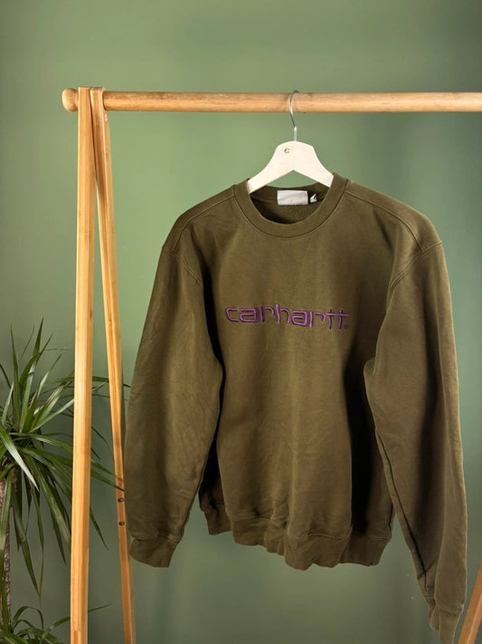 Carhartt Spell Out Sweater Heren | Groen | Maat S