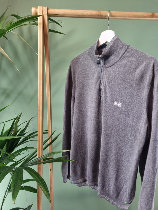 Hugo Boss Quarter Zip Trui Heren | Grijs | Maat XL