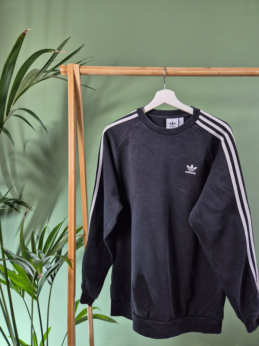 Adidas 3-Stripes Sweater Heren | Zwart | Maat M