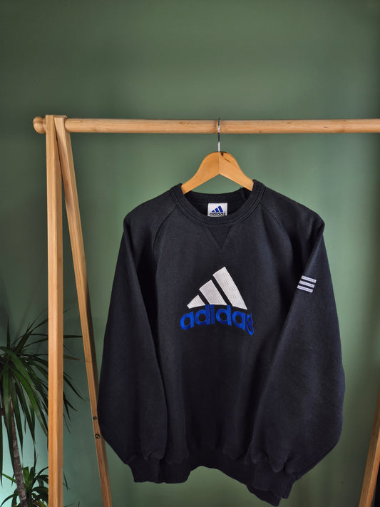 Adidas 80s Front Logo Sweater Heren | Zwart | Maat S