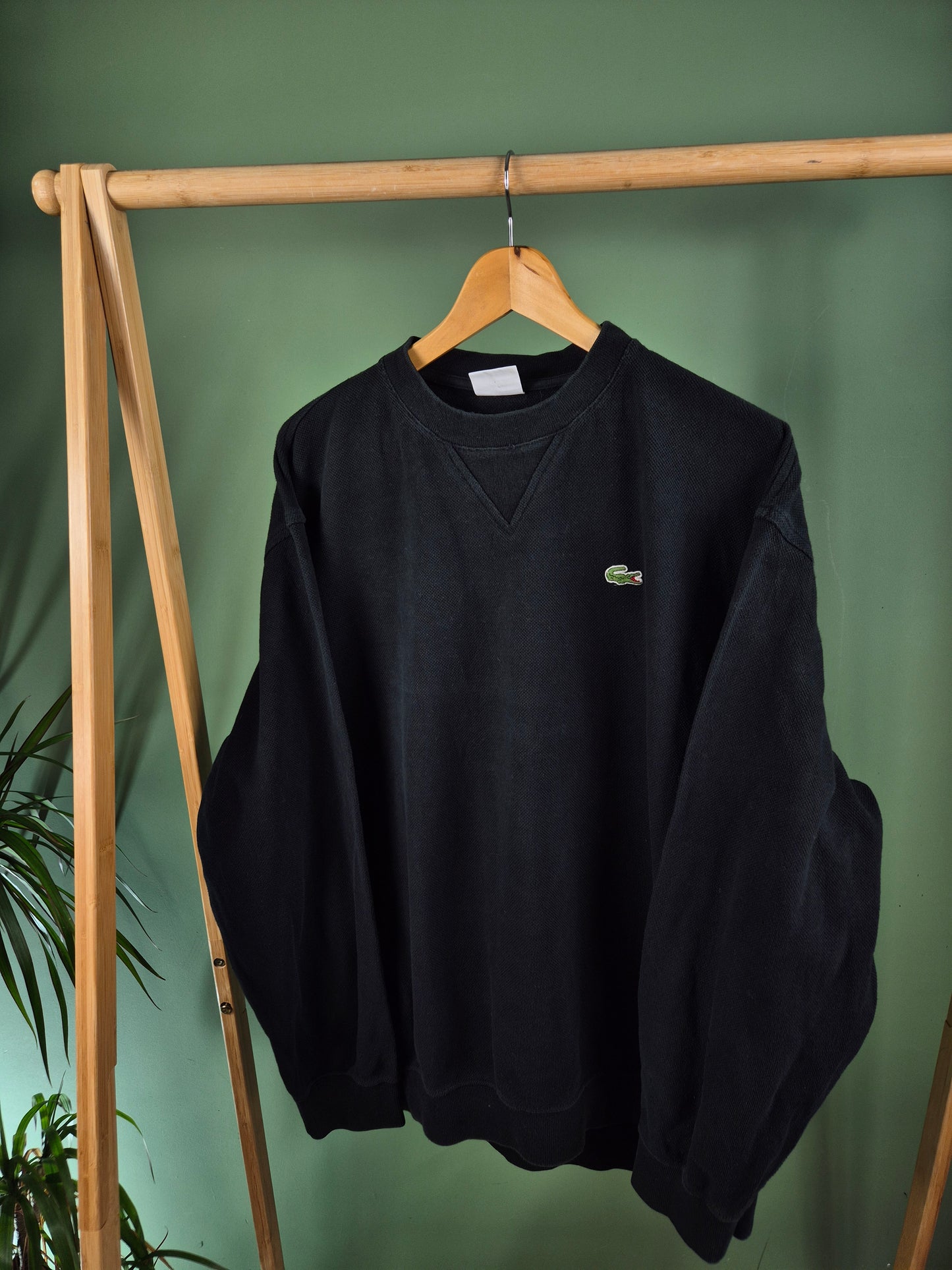 Lacoste Chest Logo Sweater Heren | Zwart | Maat XL