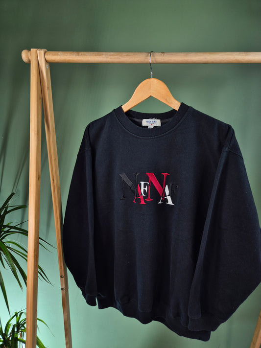 NafNaf 90s Sweater Dames | Zwart | Maat L
