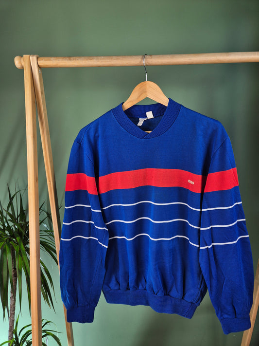 Adidas 70s Striped Sweater Heren | Blauw | Maat M