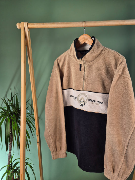 Crazy Fleece 90s Quarter Zip Sweater Heren | Bruin | Maat L