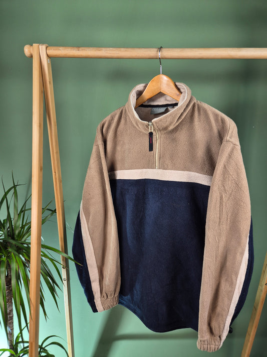 Fleece Quarter Zip Sweater Heren | Blauw | Maat M