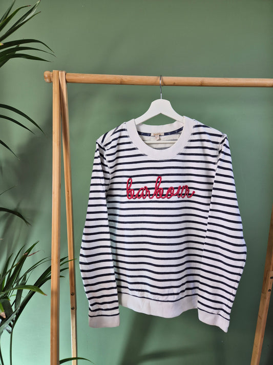 Barbour Stripes Sweater Dames | Wit | M