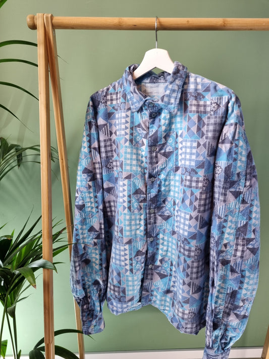 Vintage print shirt maat L