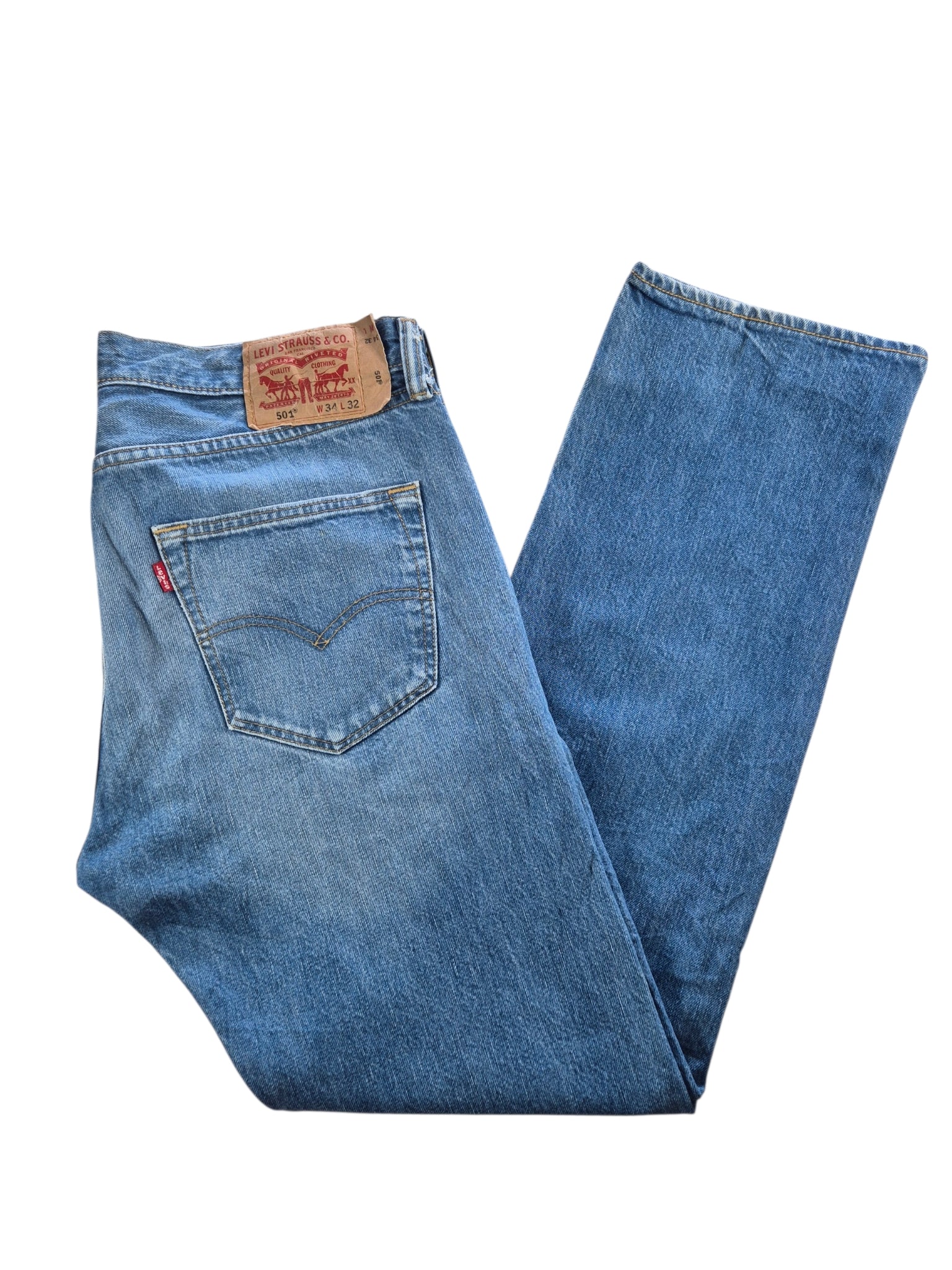 Levi's 501 Straight Jeans Heren | Blauw | Maat W34 L32 – de