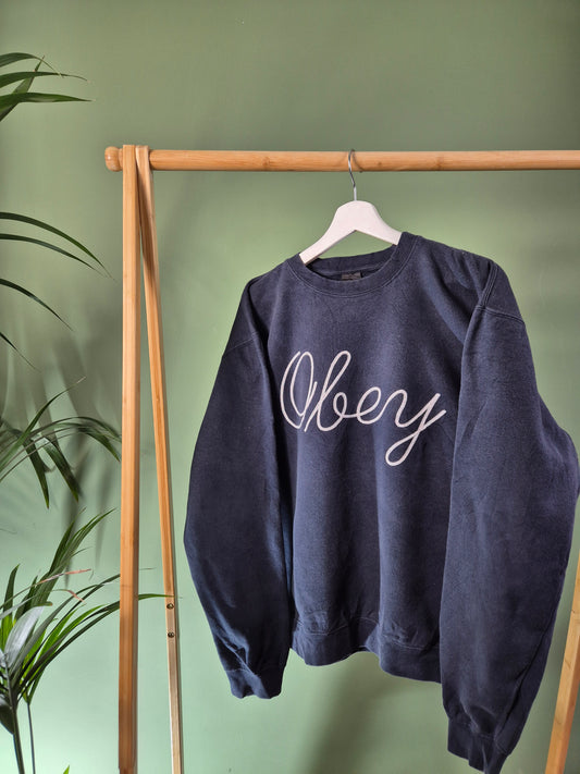 Obey Sweater Heren | Blauw | Maat L
