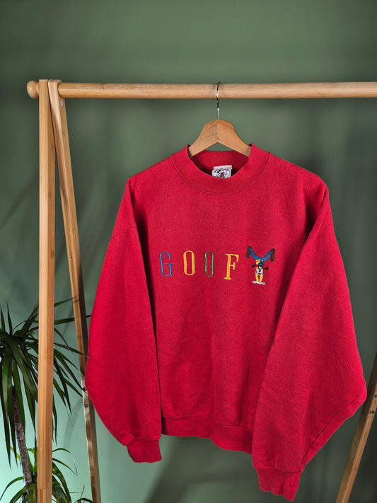Disney 90s Goofy Oversized Sweatshirt Dames | Rood | Maat L