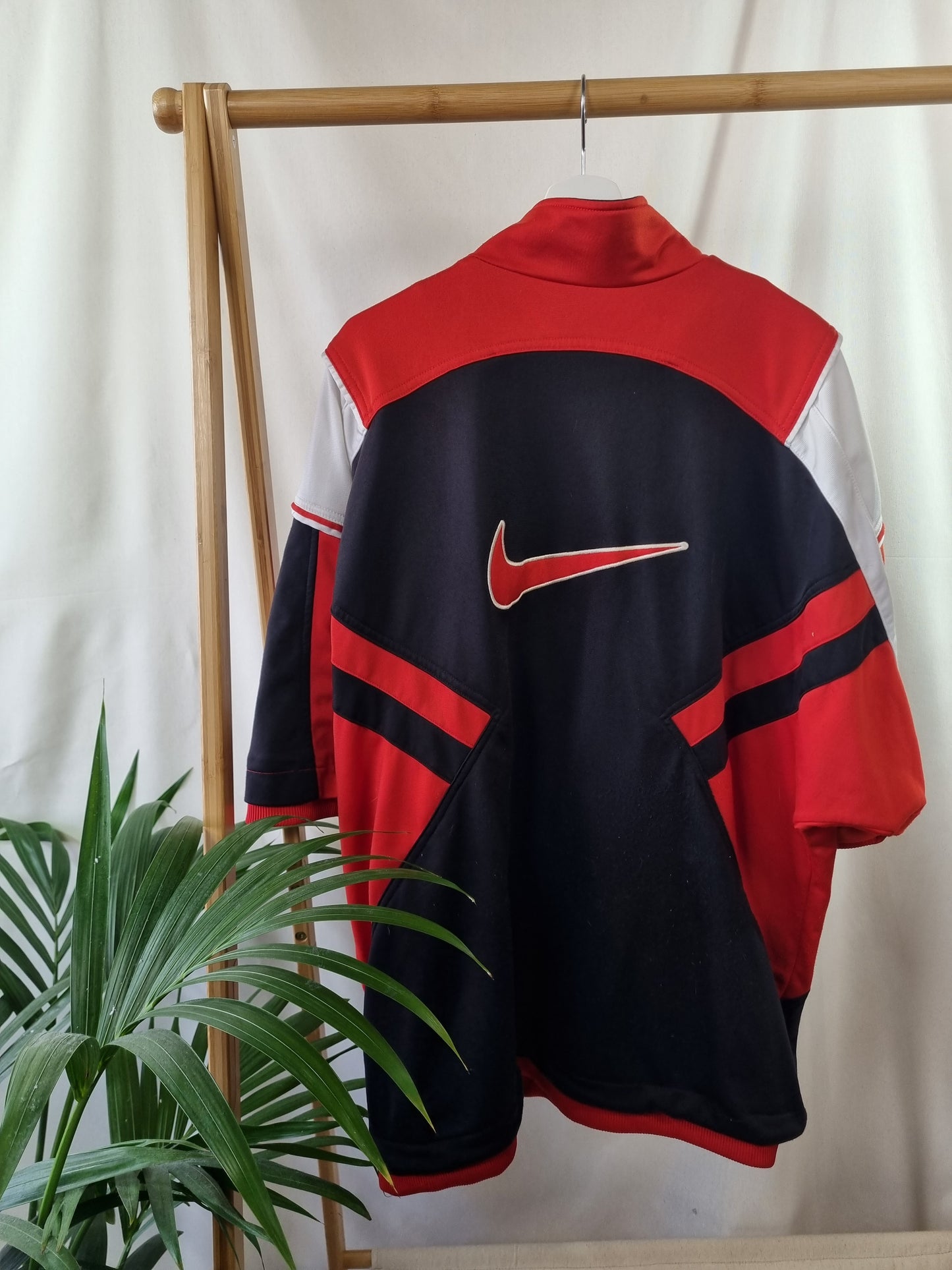 Nike 90s s/s zipper big swoosh maat XL