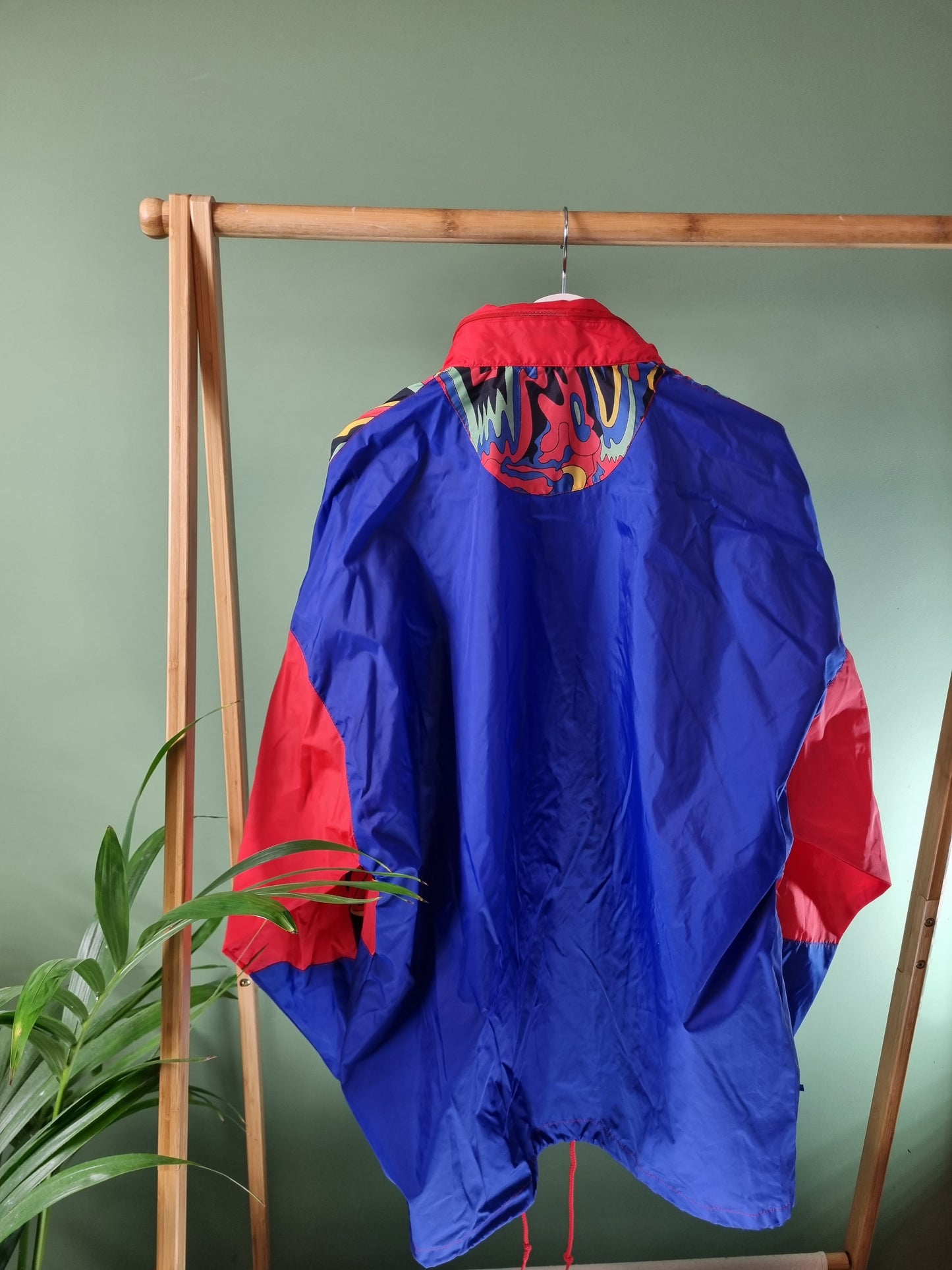 Vintage 80s/90s kleuren regenjas maat M