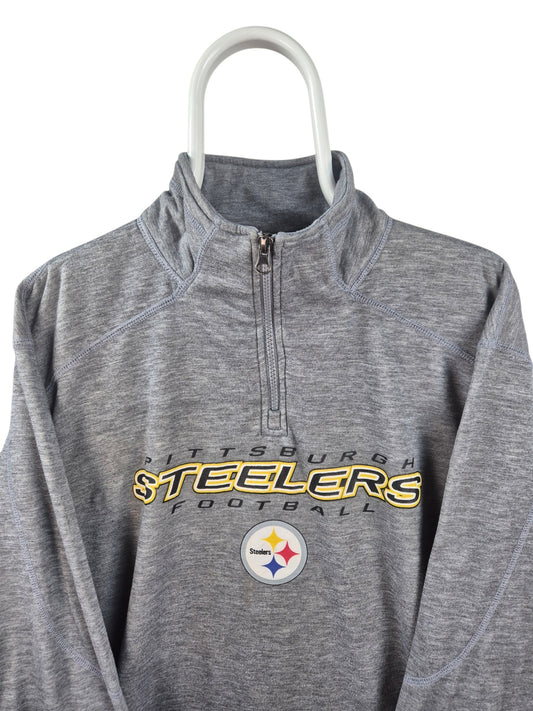 NFL Pittsburgh Steelers Quarter Zip Sweater Heren | Grijs | Maat L