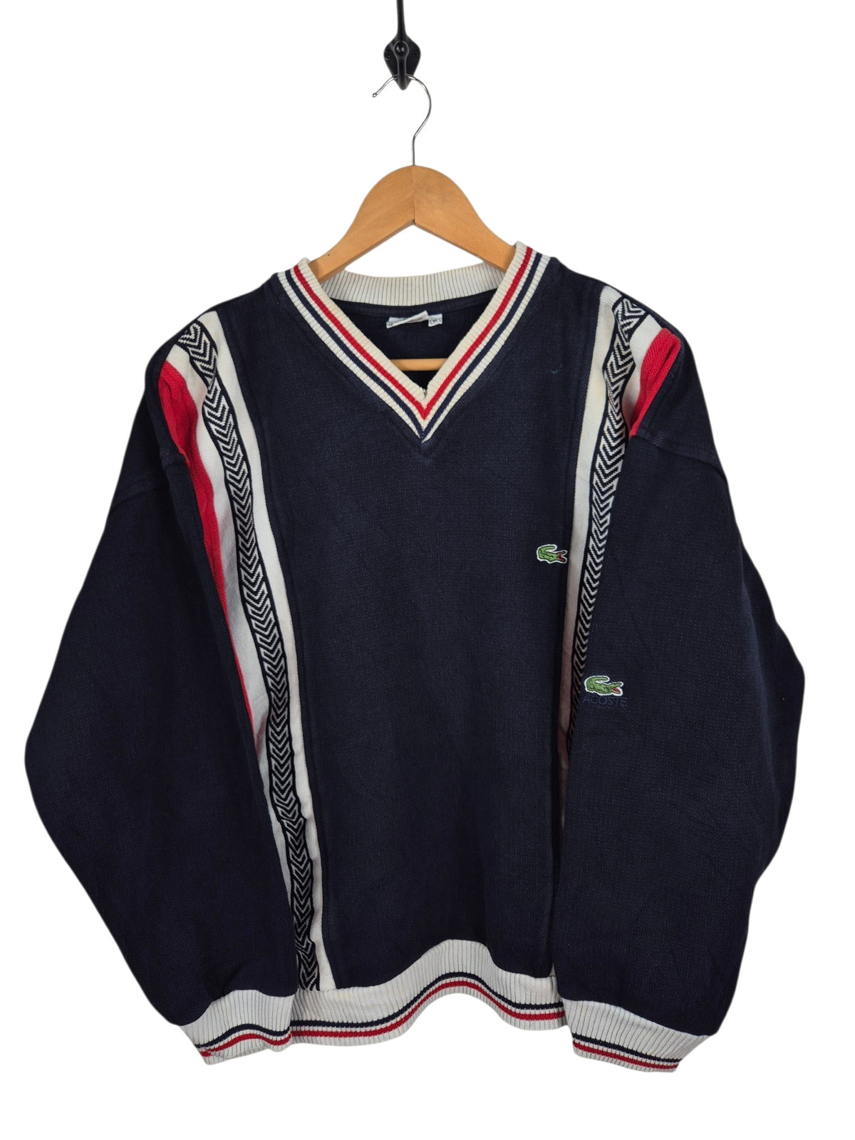 Lacoste 90s V-hals Sweater Dames | Blauw | Maat L