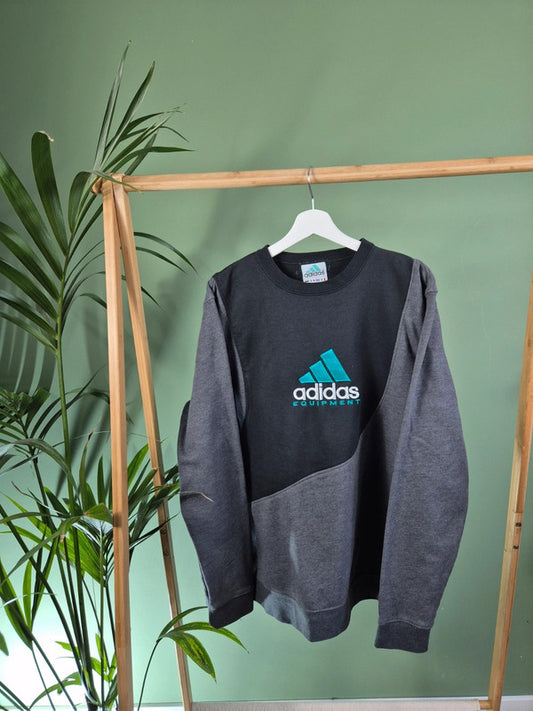 Vintage adidas 90s equipment rework sweater maat XL