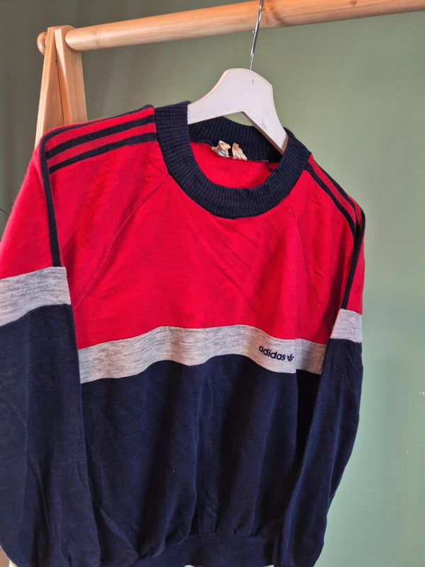 Vintage RARE 80s adidas sweater maat M