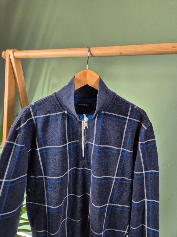 Vintage Nautica quarter zip sweater maat L