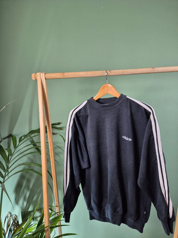 Vintage 80s 3-stripes adidas sweater maat M