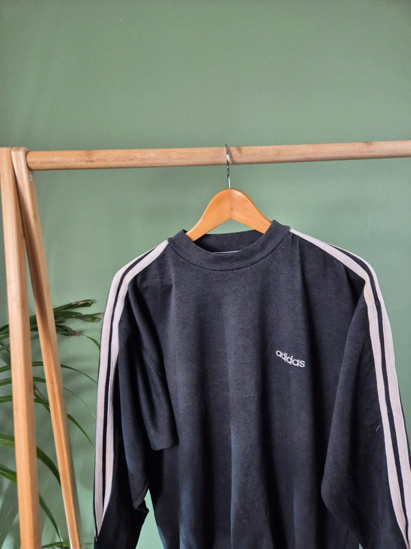 Vintage 80s 3-stripes adidas sweater maat M