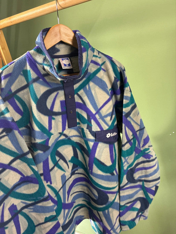 Vintage Lotto crazy fleece trui maat L