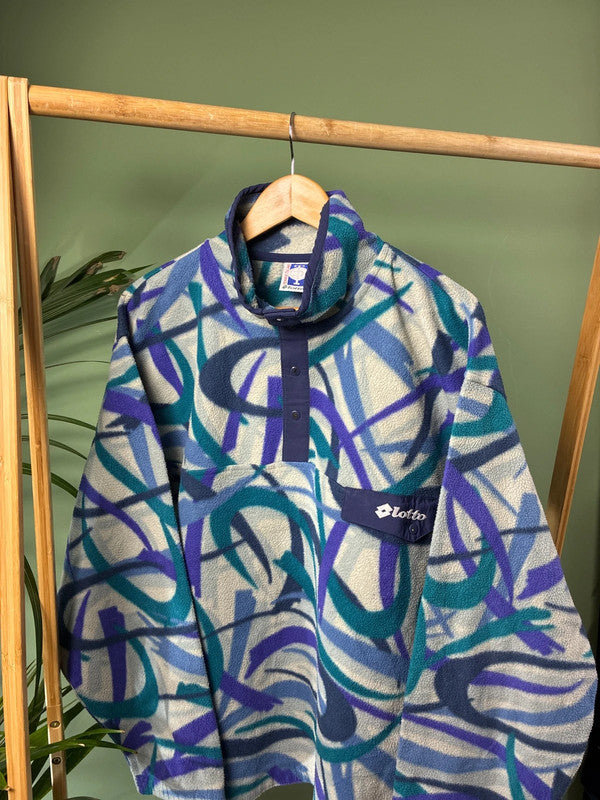Vintage Lotto crazy fleece trui maat L