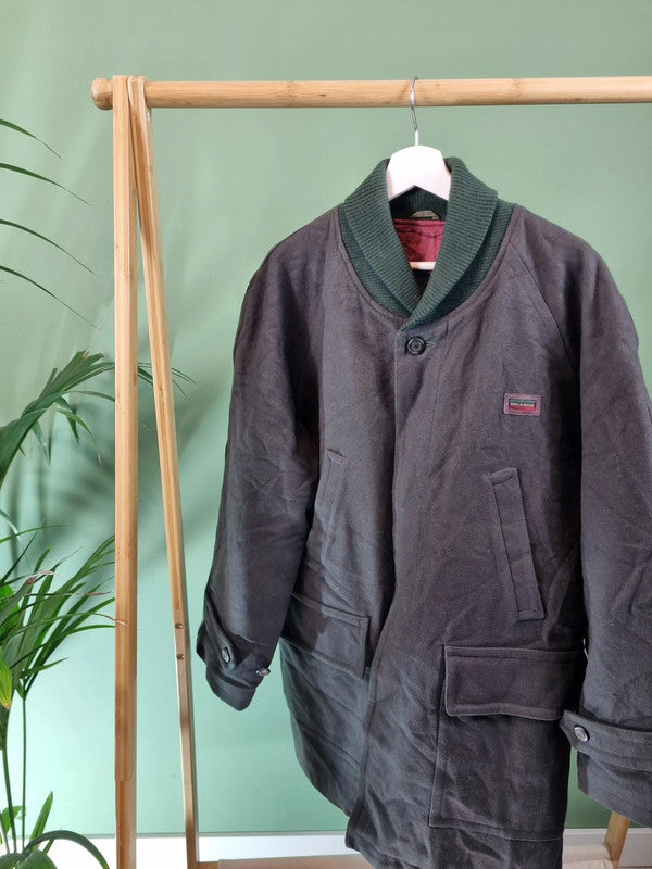 Vintage Paul & Shark wollen lange jas maat M
