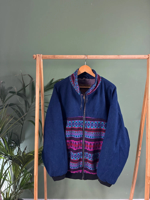 Vintage 90s crazy fleece vest maat L