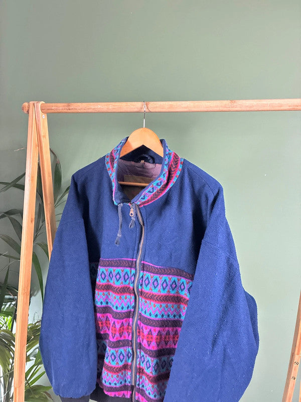 Vintage 90s crazy fleece vest maat L