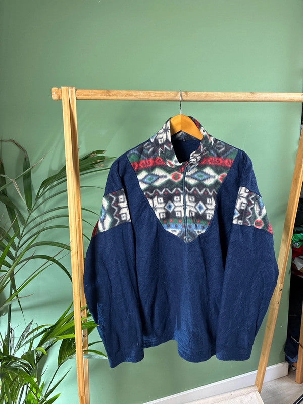 Vintage 90s crazy fleece trui maat L
