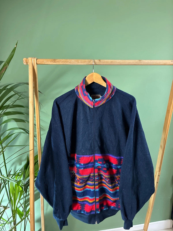 Vintage 90s crazy fleece zipper maat L