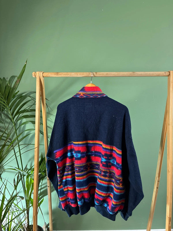 Vintage 90s crazy fleece zipper maat L