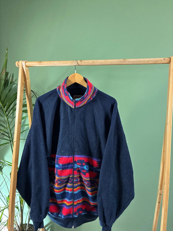Vintage 90s crazy fleece zipper maat L