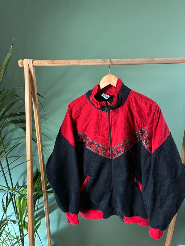 Vintage 90s crazy fleece zipper maat L