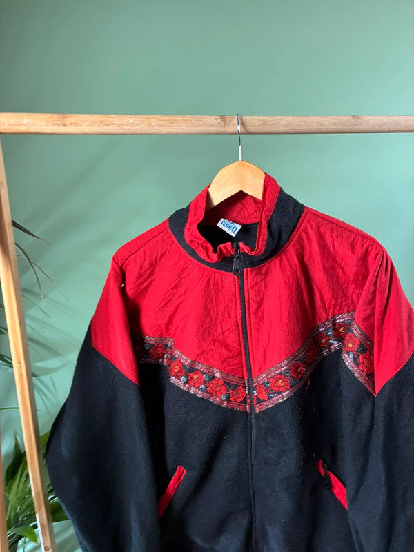 Vintage 90s crazy fleece zipper maat L