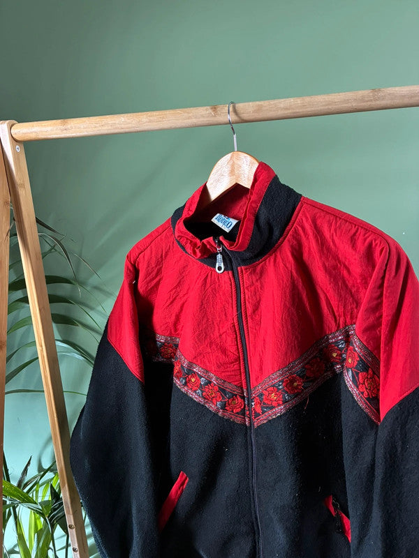 Vintage 90s crazy fleece zipper maat L
