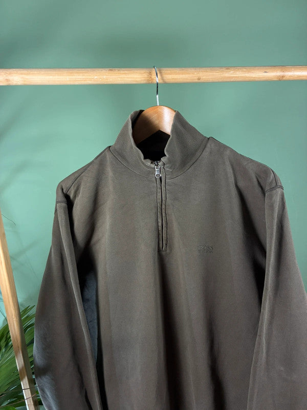 Vintage Hugo Boss quarter zip sweatshirt maat XL