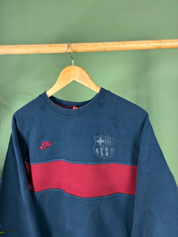 Vintage Nike fc Barcelona sweater maat XL