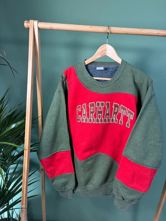 Vintage Carhartt spell out rework sweater maat L