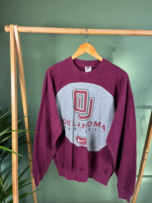 Vintage 90s Nike Rework Sweater Heren | Maat XL