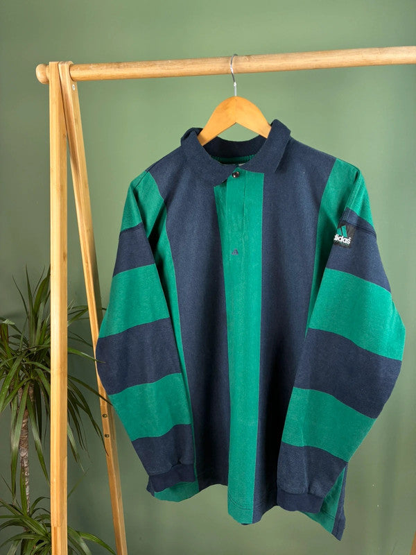 Adidas 80s striped polo maat XL