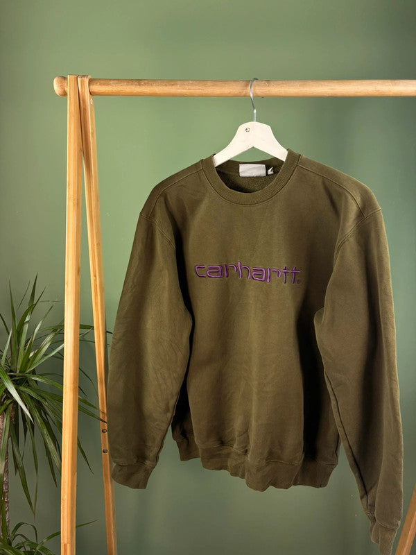 Carhartt Spell Out Sweater Heren | Groen | Maat S