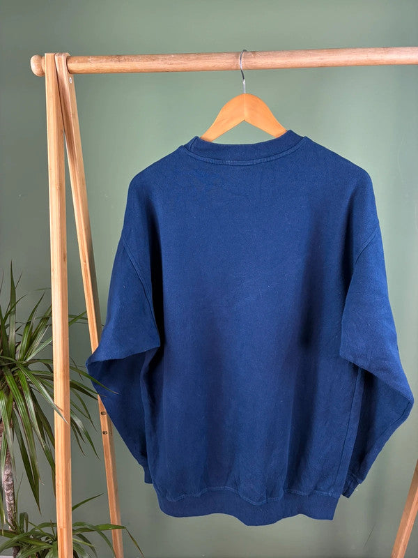 Adidas RARE 90s Front Logo Sweater Heren | Blauw | Maat M