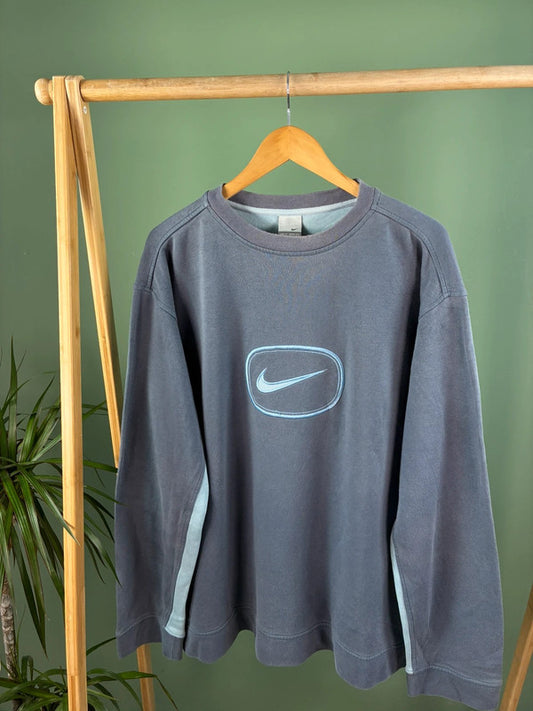Nike Swoosh Oversized Sweater Heren | Blauw | Maat XL