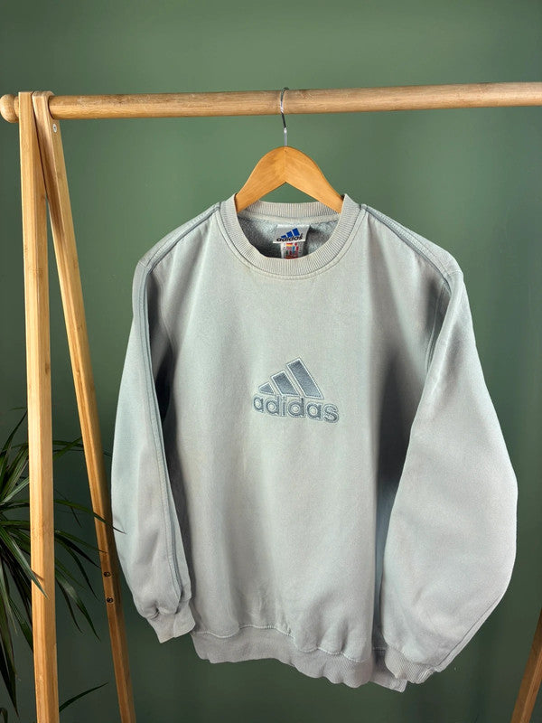 Adidas 90s Front Logo Sweater Heren | Blauw | Maat S