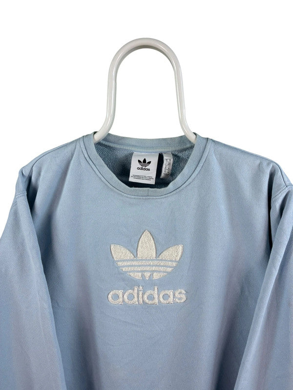 Adidas Front Logo Sweater Heren | Blauw | Maat M